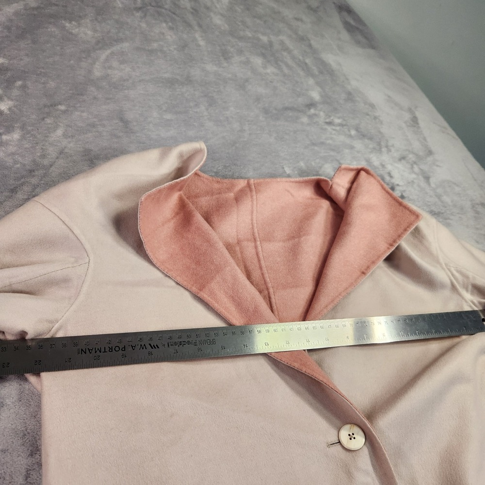 Jil Sander Women's Reversible Pink Off-White 100% Cashmere Coat Jacket 34 Italy - Picture 6 of 7